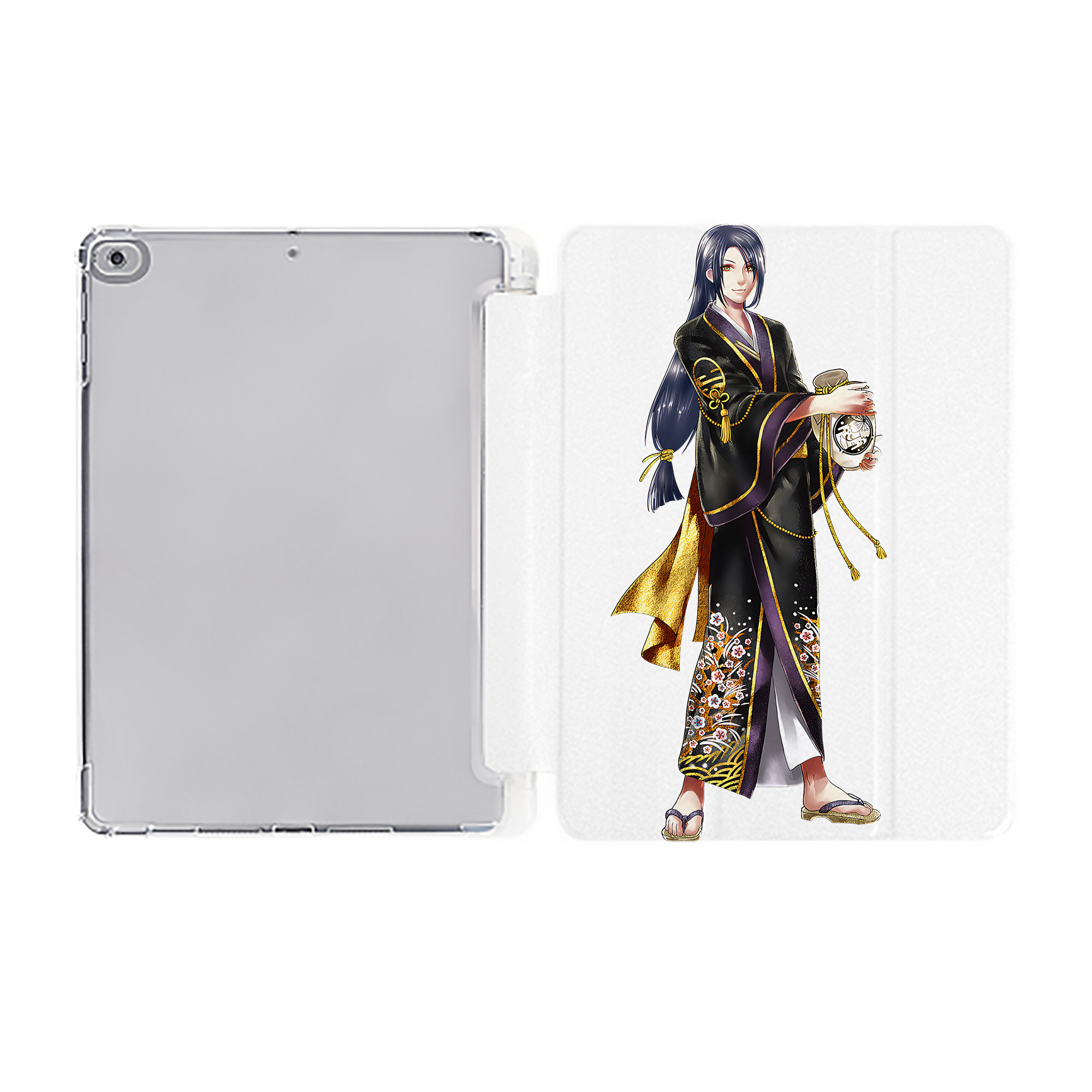 （画像用） 刀剣乱舞 Touken Ranbu IPad ケース ペン収納付き 三つ折りスタンド PUレザー×シリコン 対応機種9.5/10.5/10.9インチ